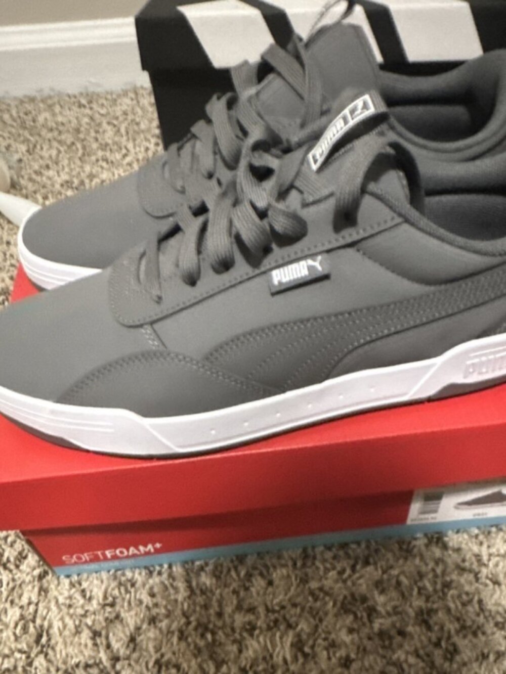 PUMA Skate Trainer SoftFoam+ Gray Men's Athletic Sneakers Lace Up Low Top - Picture 2 of 2